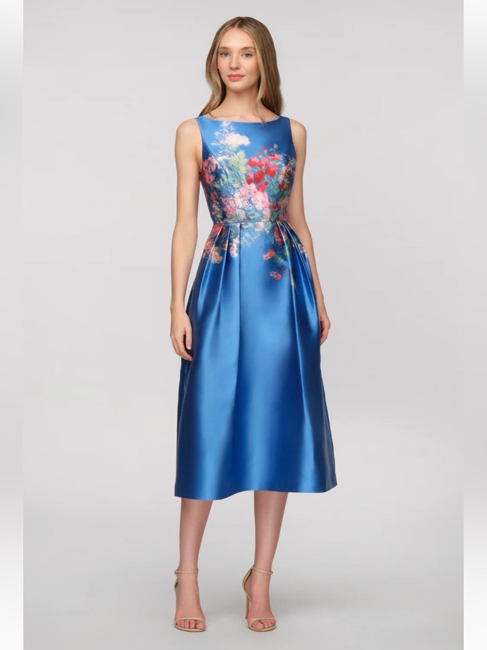 New Kay Unger Dina Floral Midi Dress